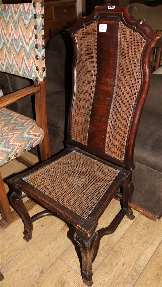 An early 18th century walnut chair